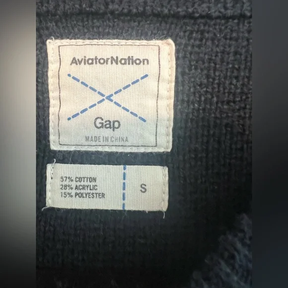 Aviator Nation / GAP Collab Navy Crewneck with Stripes - Small - Unisex - Picture 3 of 3